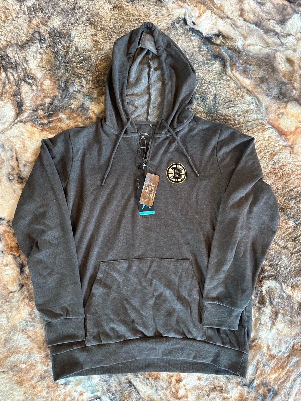 NEW Boston Bruins Men's Gray Pullover Hoodie